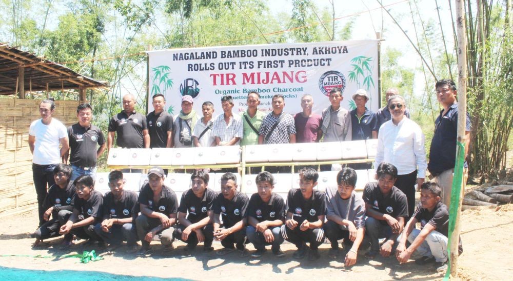 Nagaland Bamboo Industry Team with BAN President, Mongküm Jamir and his colleagues and Akhoya Village Council members during the launching of Tir Mijang on May 30.